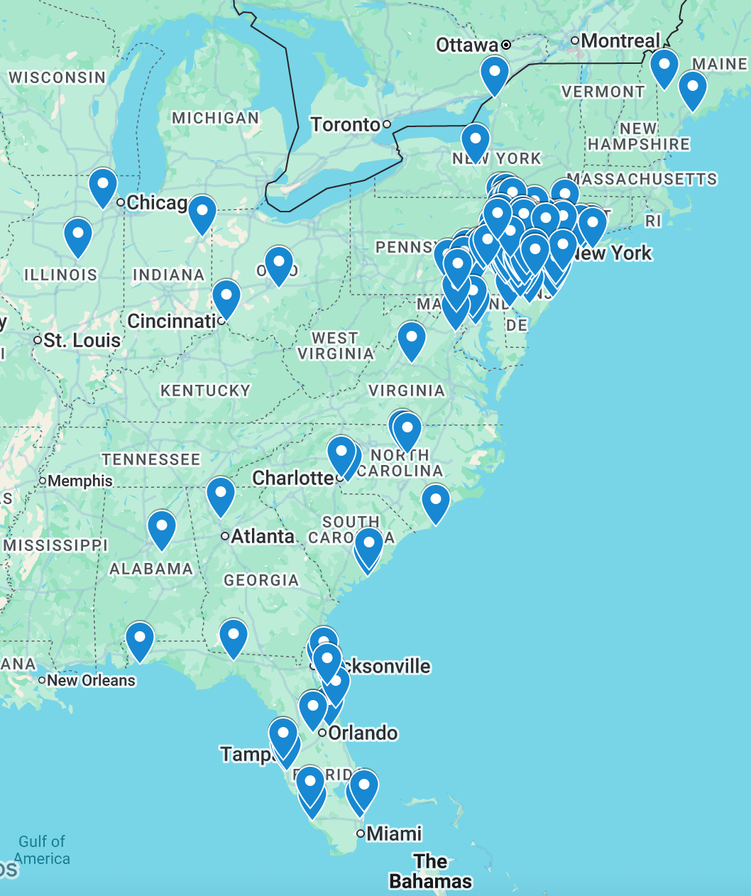 Alumni East Coast Map 2026 Pi Lam ESU Alumni East Coast Map 2026 2 